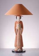 table lamp japanese statue orange