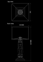 table lamp patung linen technical drawing