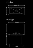 table lamp table fossil rectangular technical drawing