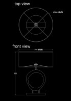 table lamp tree round no led technical drawing