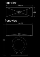 table lamp tree square no led technical drawing
