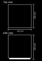 outdoor lamp cube resin led xl technical drawing