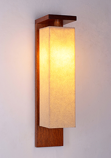 wall lamp prado long resin sand merbau wood