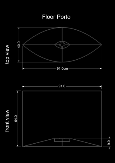 lampshade curved drun floor porto technical drawing