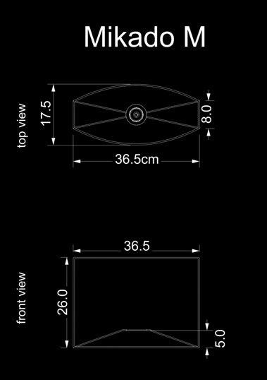 lampshade curved drun mikado m technical drawing
