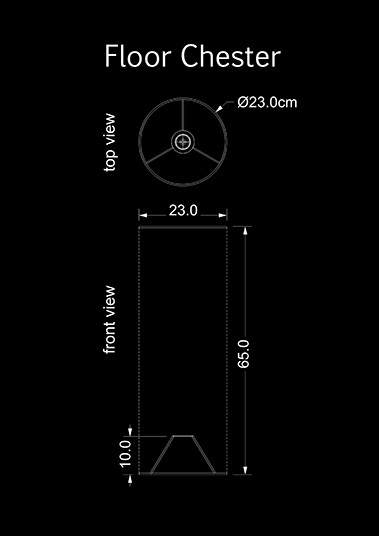 lampshade cylinder floor chester technical drawing