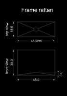 lampshade square frame rattan technical drawing