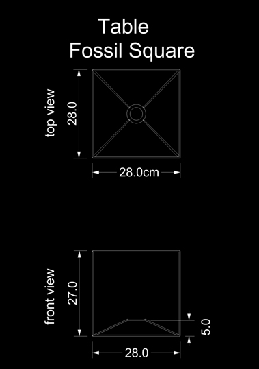 lampshade square table fossil square technical drawing