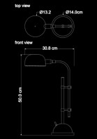 table lamp copper lamp 30th technical drawing