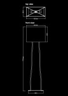 silvano floor lamp technical drawing by piment rouge lighting bali