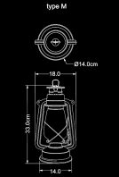 storm lantern outdoor lamp M technical drawing by piment rouge lighting bali