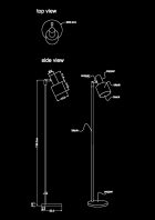 solo floor lamp technical drawing by piment rouge lighting bali