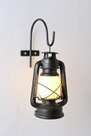Black Wall-mounted Storm Lantern by Piment Rouge Lighting Bali