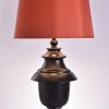 piment rouge custom lighting manufacturer bali indonesia - barocca table lamp with orange lampshade
