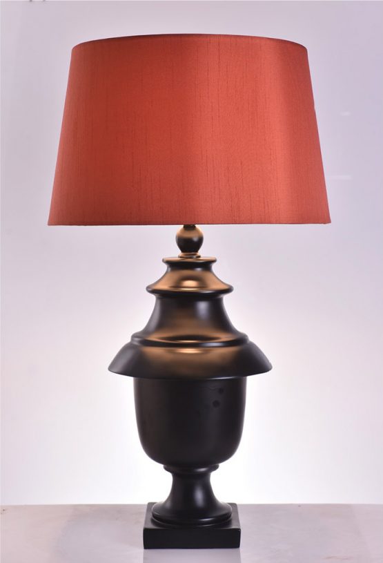 piment rouge custom lighting manufacturer bali indonesia - barocca table lamp with orange lampshade