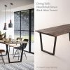 industrial style dining room with industrial style dining table by piment rouge lighting homeware design bali