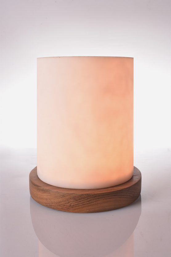 Piment Rouge Lighting Bali - Aura Table Lamp with Teakwood Base