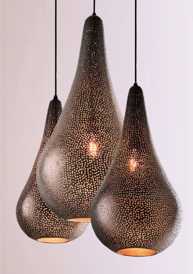Piment Rouge Lighting Bali - Perforated Drop Pendants