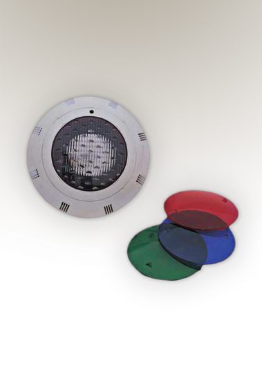 pool light casing with 3 RGB filters without bulb - by piment rouge lighting bali