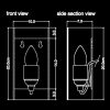Piment Rouge Lighting Bali - Taydo Sconce Technical Drawing