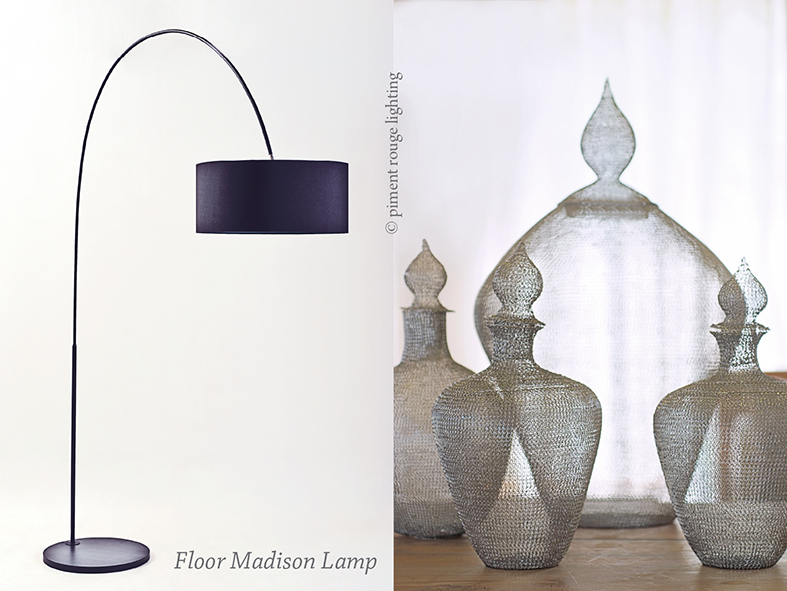 madison floor lamp and mesh jars by piment rouge lighting bali for a minimalist ambience