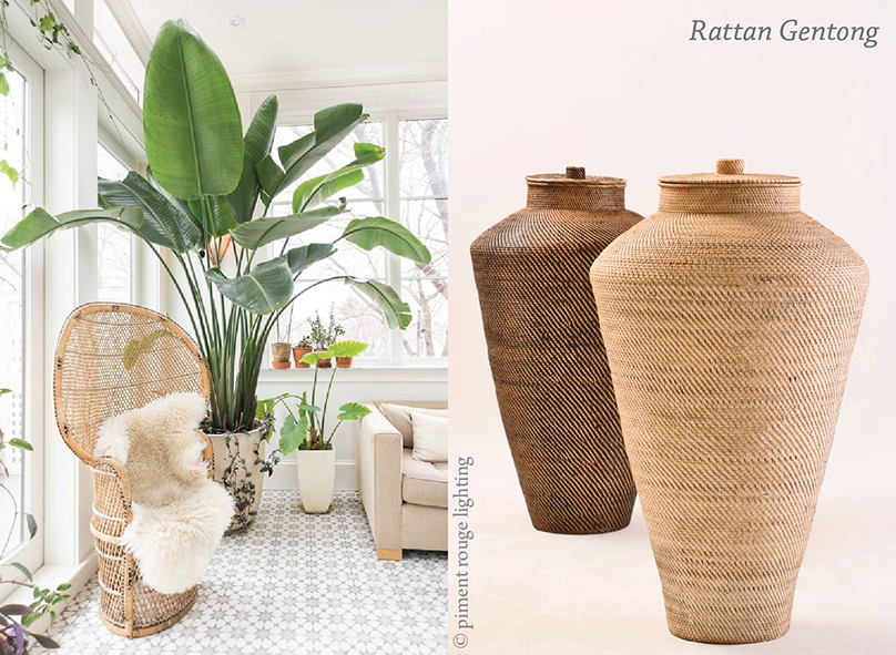 fresh tropical vibe with rattan urn home decor interior styling by piment rouge lighting bali