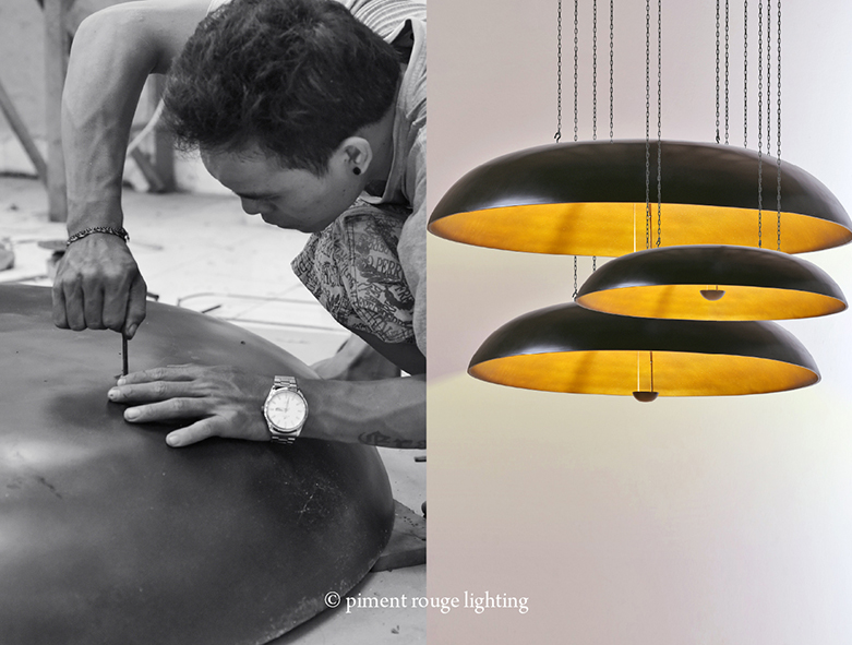 hanging coupola lamps by piment rouge lighting bali