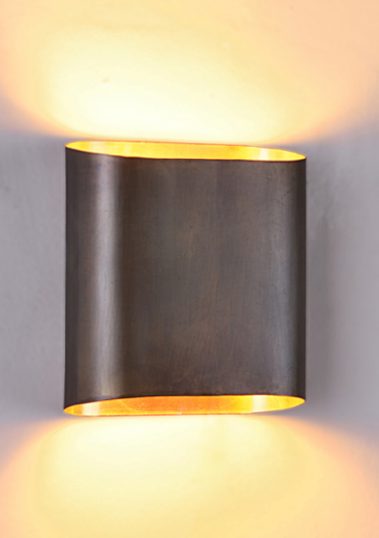 Oval Brass Wall Sconce by Piment Rouge Lighting Bali