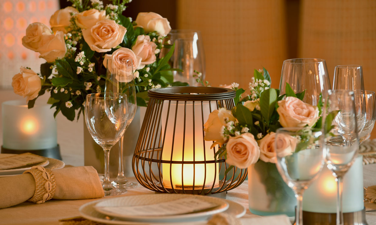 Wedding Lighting Rental by Piment Rouge Lighting - Mini Brass Basket