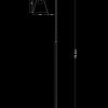 piment rouge custom lighting manufacturer - guido standing lamp technical drawing 173 cm height